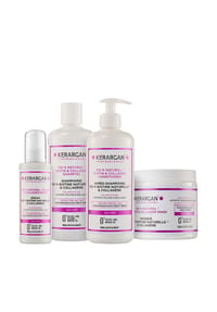 KERARGAN - Volumen-Set Shampoo, Conditioner, Maske & Serum mit Biotin & Kollagen - weiß