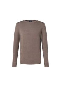 JOOP! - Herren Strickpullover, Wolle - Denny, Rundhals, einfarbig - Braun