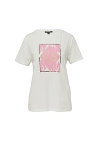 comma, - T-Shirt, Rundhals, für Damen - 01D1 WHITE