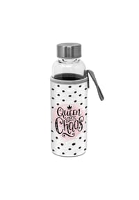 ppd - Trinkflasche Glass Bottle Queen of Chaos, mit Schützhülle, - Mehrfarbig