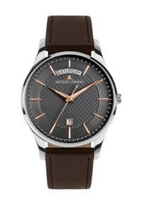 JACQUES LEMANS LONDON - Herrren Armbanduhr "1-2193" - ANTHRAZIT