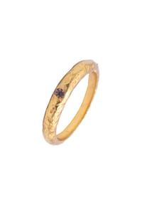 HAZE & GLORY - Ring Bandring Gehämmert Lolit - Unity 925 Silber - Gold