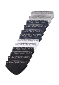 FILA - Slips Logo 12er-Pack mit breitem Dehnbund und Markenlogo - Black-White-Navy-Grey