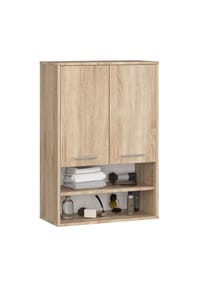 Akord - Fin Badezimmer-Hängeschrank W64 mit 2 Türen und 4 Einlegeböden - artisan-eiche