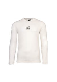ARMANI EXCHANGE - Herren Langarmshirt - Longsleeve, Rundhals, Logo, Baumwolle - Beige