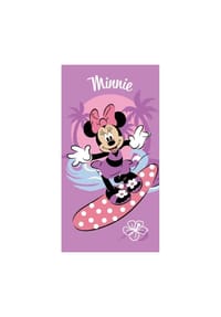Disney - Disney Minnie Mouse Weiches Strandtuch – Saugstarkes Badehandtuch - Lila 70 x 140cm