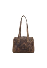 GREEN BURRY Vintage - Vintage Schultertasche Leder 35 cm - brown