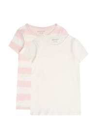 MANGUUN - T-Shirt, 2er-Pack, Baumwolle, für Kinder - 1 WEIß/ROSE