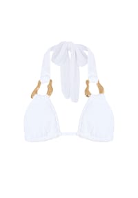 MODA MINX - Bikinioberteil SCRUNCH mit tollen Schmuckelementen - White