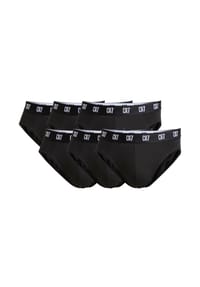 CR7 - Herren Slips, 6er Pack - Briefs, Logobund, Stretch Cotton - Schwarz