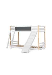 KOMHTOM - Etagenbett 90x200cm mit kleiner Lagerschrank in Weiß - Weiß