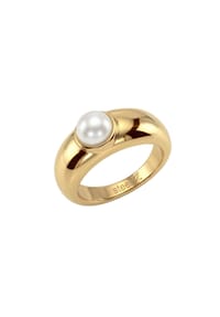 NOELANI - Damen Ring, Edelstahl mit Süßwasserzuchtperle - GELBGOLD