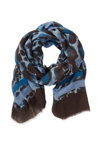 BETTY BARCLAY - Basic-Schal mit Animalprint - Blau/Braun