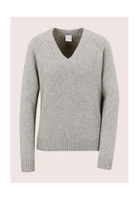 MADELEINE - Kaschmirpullover mit V-Ausschnitt - silbergrau / melange / silberfarben