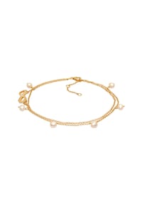 Nenalina - Fußschmuck Infinity Zirkonia Süsswasserzuchtperlen 925 Silber - Silber