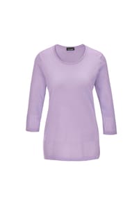 GOLDNER - Kurzgröße:  Ajour-Pullover mit Durchbrüchen - flieder