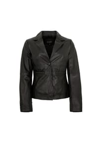 JILANI - Damen Lederjacke Blazer Lammnappa schwarz - schwarz