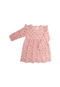 maximo® - MINI GIRL-Kleid, Langarm,  Jersey, AOP, Rüschen - rose tan