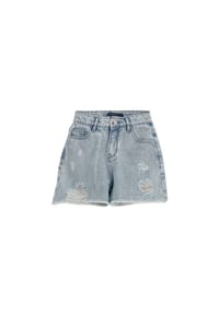 Solang - Shorts mit ausgefransten Beinabschlüssen - Hellblau
