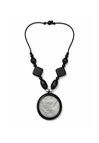 collezione alessandro® - Kurze Kette Nacre mit Holz- und Muschelelementen - braun
