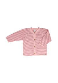 maximo® - GOTS BABY GIRL-Strickjacke,  Ringel, Knöpfe - ash rose