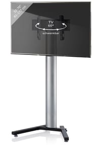 VCM. - TV Standfuß 26-70 Zoll bis 30 kg | VESA bis max. 600x400 | Fernseh Ständer aus Alu | TV Ständer Maße ca. H. 174 x B. 90 x T. 72 cm | Fernsehstand Stadino Maxi - Silber