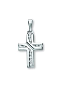 ONE ELEMENT Shine Bright Line - Zirkonia Kreuz Anhänger aus 925 Silber - silber
