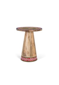 GINER & COLOMER - Beistelltische aus Mangoholz, 46 cm, ethnischer Handwerksstil – 56 x 46 x 46 cm - mehrfarbig