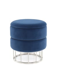 Kayoom - Hocker Zero 525 / Silber - dunkelblau