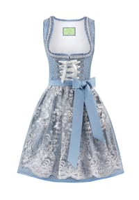 STOCKERPOINT - Dirndl "Nivia", Spitzenschürze, eckiger Ausschnitt, für Damen - HELLBLAU