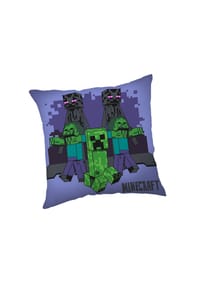 COFI - Minecraft Kissen "Mobs coming for you" – Dekokissen 40×40 cm mit - Violett 45x45x10 cm