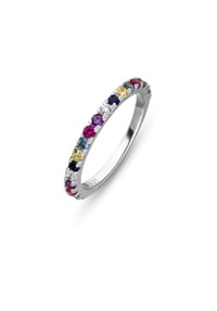 Fiocco JEWELRY - Rainbow Ring Zirkonia bunt Brillantschliff , 925 Sterling Silber - gelbgold