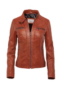 7eleven - Lederjacke SECATIA mit Ziernähten - Cognac