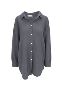 Seasons of April - Bluse SUSIE MUSSELIN OVERSIZED Damen Musselinbluse aus 100% Baumwolle, Gr. S/M & L/XL - Anthrazit