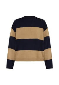 PIOMBO - Sweatshirt, Rippbündchen, für Damen - MARRONE RIGA BLU
