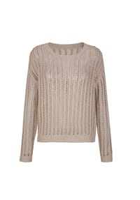 Alba Moda - Pullover mit Lochstrickmuster - stein