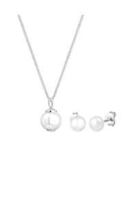 elli. - Schmuckset Luxuriös Filigran Süßwasserzuchtperlen 925 Silber - Gold