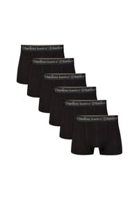 Bamboo basics© - Herren Boxer Shorts, 6er Pack - LIAM Trunks, atmungsaktiv, Jersey - Schwarz