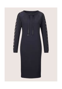 MADELEINE - Stretch-Kleid mit Spitze und Strass - marine
