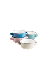 MÄSER Suppentassen-Set, Steinzeug Maila - Maila - Hellblau, Hellgrün, Rosa, Grau