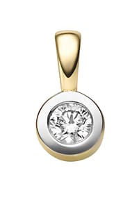 Adelia's - Adelia's Damen Anhänger 585 Gold ( 14K ) mit 1 Brillant ( 0,2 ct ) – Goldanhänger - silber