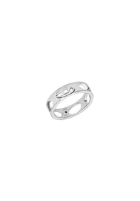 DIESEL® OVAL D LOGO - Diesel Unisex-Bandring aus silberfarbenem Edelstahl, DX1665040 - Silber