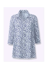 Sieh an! - Longbluse - weiß-bleu-gemustert