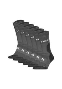 HEAD® - Unisex Wandersocken, 6er Pack - Hiking All Climates Crew, Sportsocken, Logo - Grau