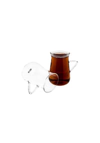 mulex® - Teegläser-Set 6-teilig 200ml aus Borosilikatglas mit Henkel - Transparent 6-tlg