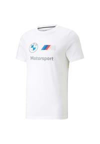 PUMA® - Herren T-Shirt - BMW Motorsport ESS Logo Tee, Baumwolle, Rundhals, Logo, kurz, einfarbig - Weiß