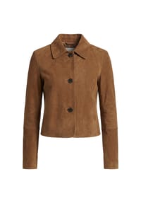 RICANO - Damen Lederjacke Jeena im Bolero-Stil mit Hemdkragen - Beige