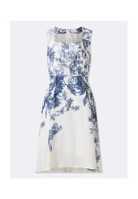 heine - Druck-Kleid - ecru-dunkelblau-bedruckt