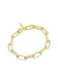 GIORGIO MARTELLO MILANO - Armband Gliederkette mit Zirkonia, vergoldet, Silber 925 - gold