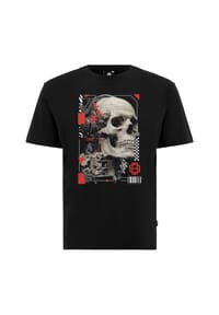 OLDSKULL - T-Shirt Xtreme futuristic skull headphones graphic mit Vintage-Vibe in modernem Look - Black